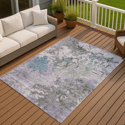 Machine Washable Indoor/Outdoor Chantille ACN2654 Abstract Rug