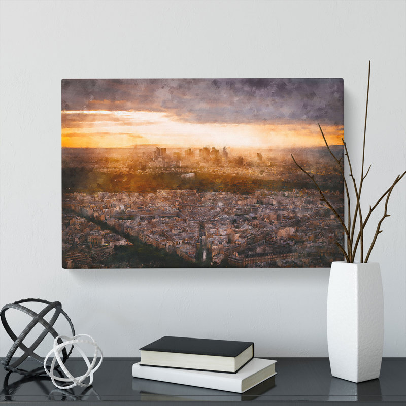 The Paris Skyline in France - Wrapped Canvas, 60cm H x 91cm W x 3cm D