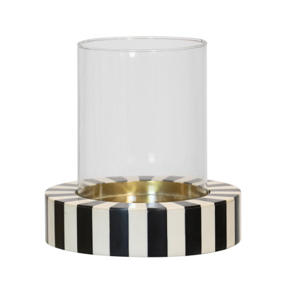 Palazzo Stripe Candle Holder - 7.09"W x 7.09"D x 7.48"H