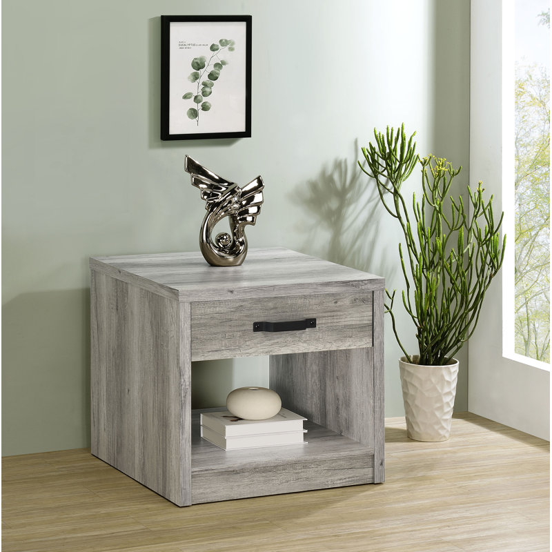 Coaster Furniture Felix 1-drawer Engineered Wood Side End Table Grey Driftwood