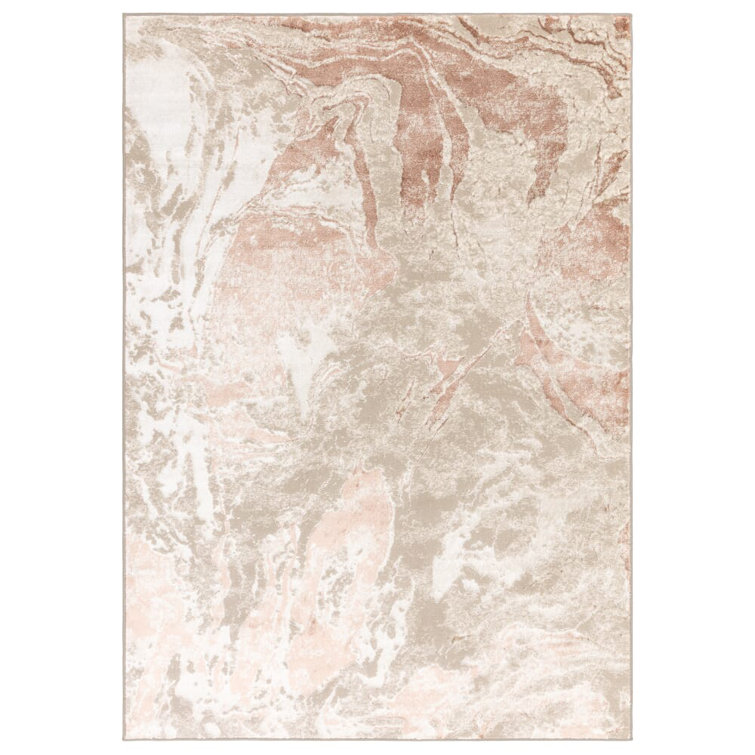 Anandita Abstract Pink/Beige/Cream Area Rug