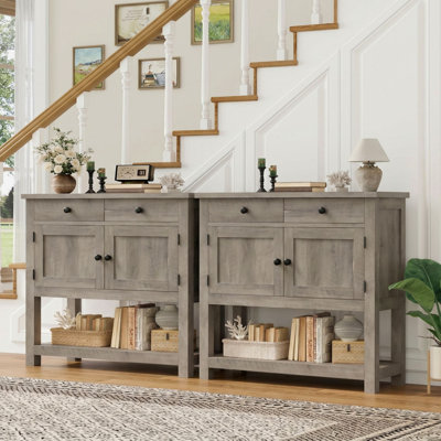 Console 35,4 po avec tiroirs et armoire