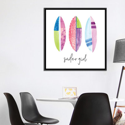 « sports fille surfer », impression sur toile