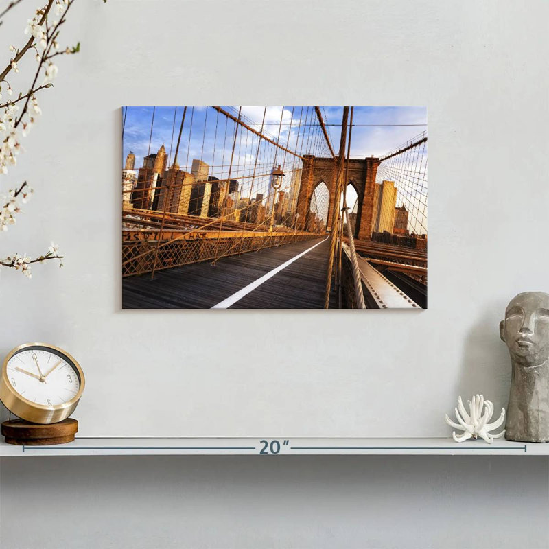 Ravi célèbre pont de Brooklyn, NY, H 8 po x l 12 po