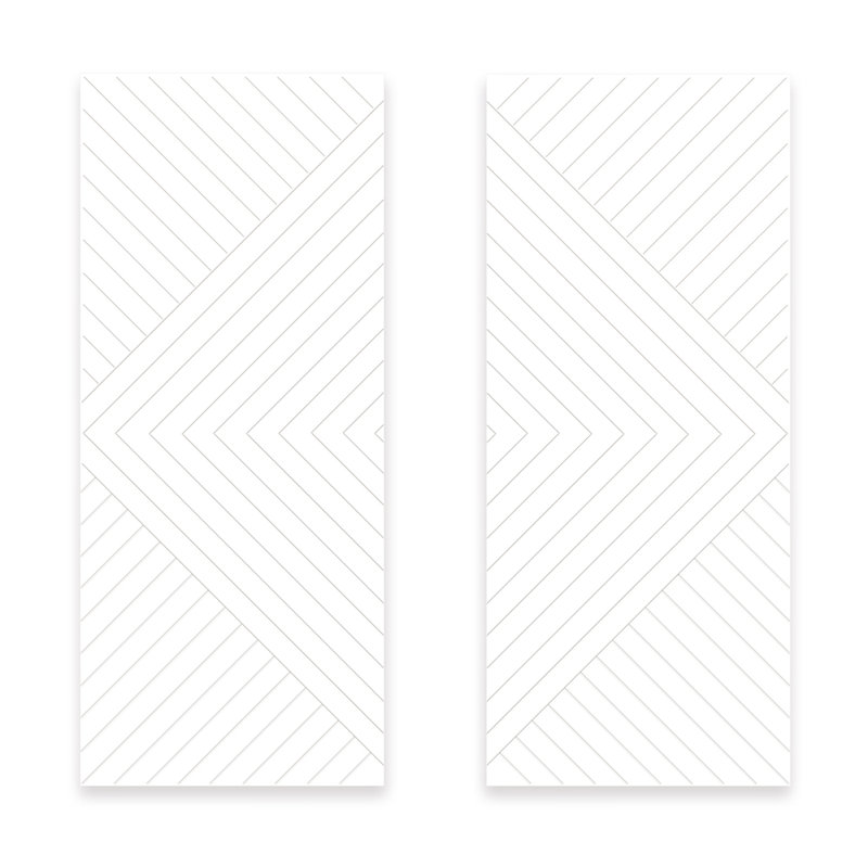 Portes à panneaux coulissantes doubles à panneaux, Crème clair, 60 po x 96 po