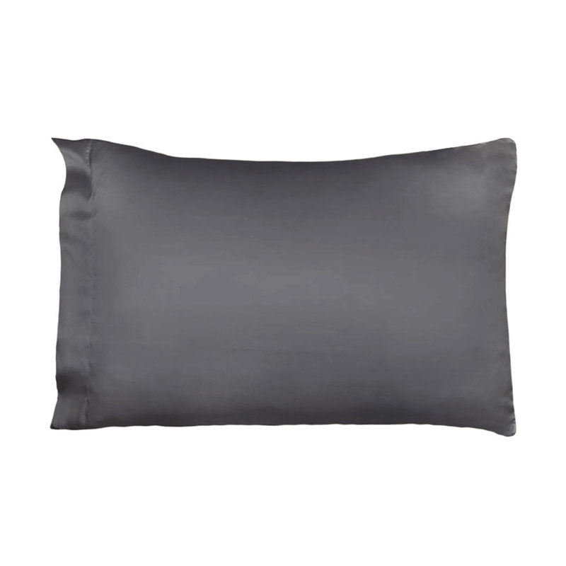  Cooling Silk Pillowcase, Queen Pillowcase, Gray