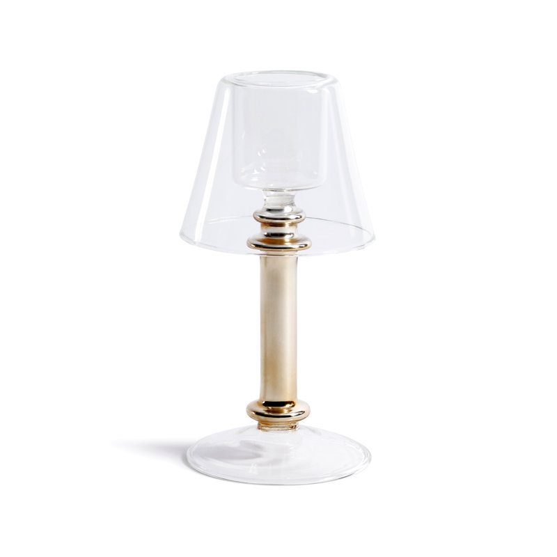Isola Glass Tealight Lamp Candle Holder, Gold