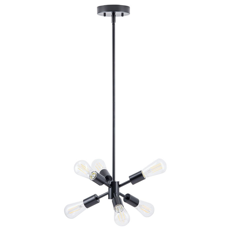 Jadine 6 - Light Dimmable Sputnik Sphere Chandelier, Black