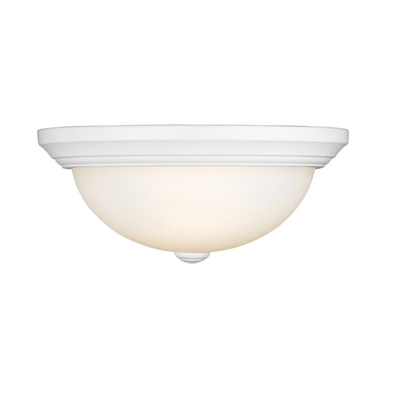 Plafonnier encastré 13 po à 2 lumières Alexzandrya, Blanc