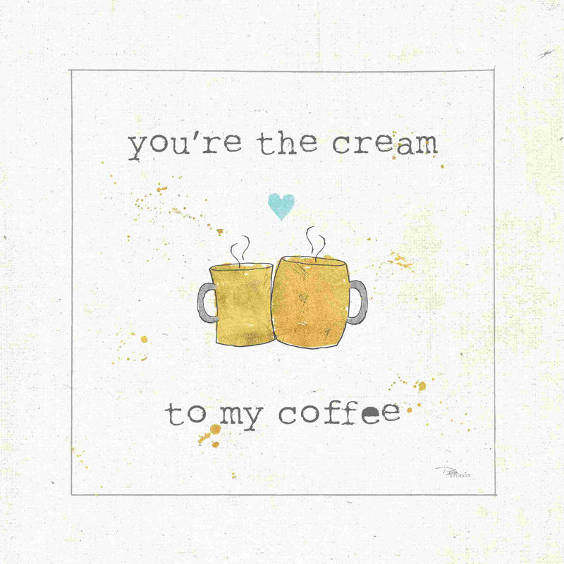 Coffee Cuties II - cœur turquoise V2, H 12 po x l 12 po, Non, Toile tendue