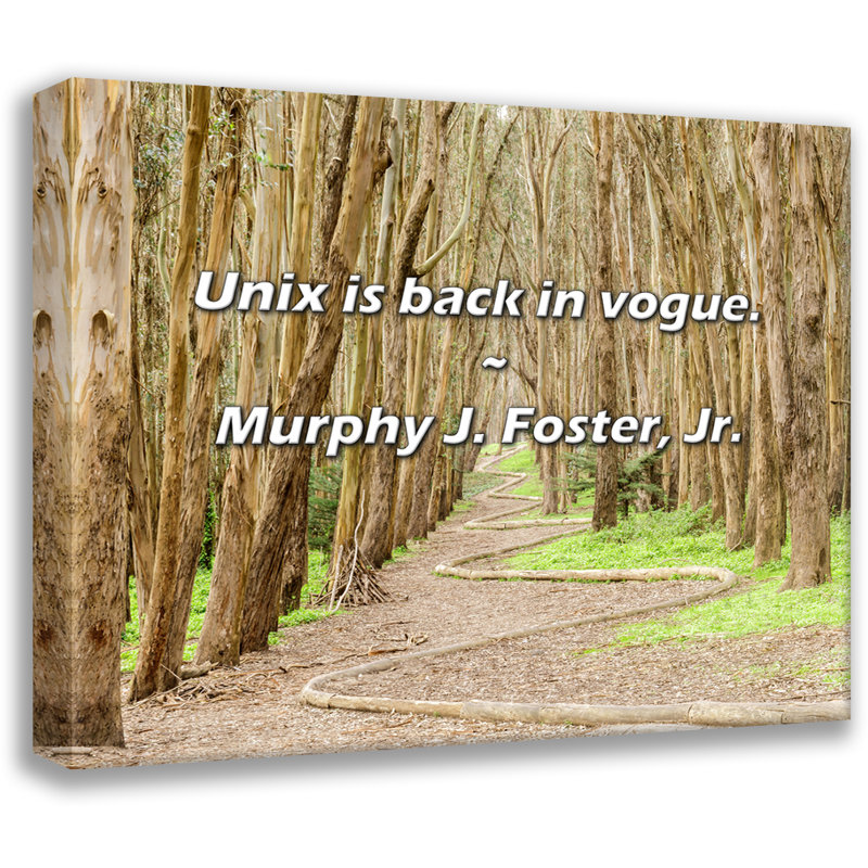 Citation artistique «Unix est de retour en vogue». Par Murphy J. Foster, Jr., toile tendue avec châssis, H 17 po x l 24 po