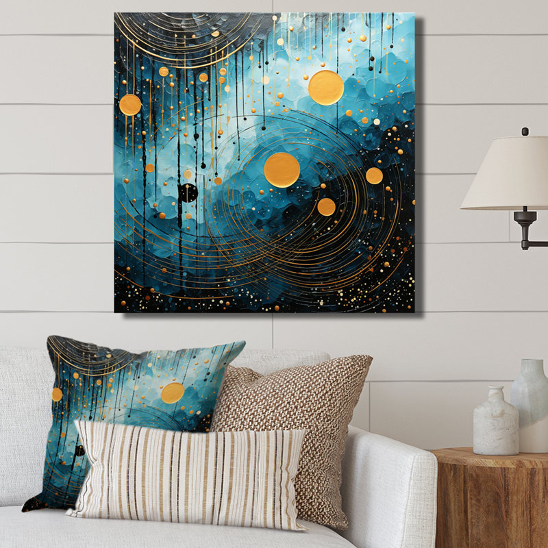 «Blue Minimalisme Moon VI» sur toile, H 30 po x l 30 po x P 1 po, Toile tendue