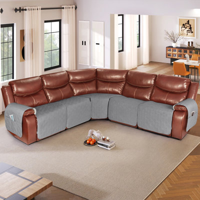 Housse pour canapé modulaire inclinable et imperméable 5 pièces Kyrstie - Très grandes housses pour canapé inclinable en L