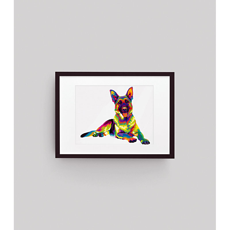 German Shepherd Dog 1 Piece Single Picture Frame Wall Art