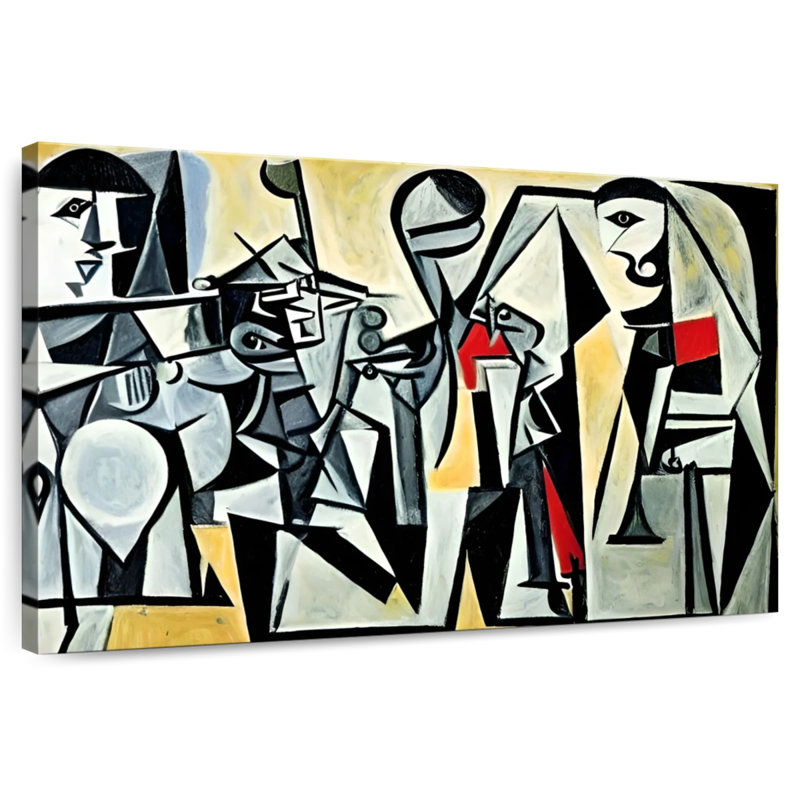 Travailleuses Leisha I - Dans le style de Picasso, H 16 po x l 24 po