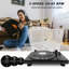 Tourne-disque à courroie CrosAudio Vintage avec sortie Bluetooth et cartouche AT-3600L, noir