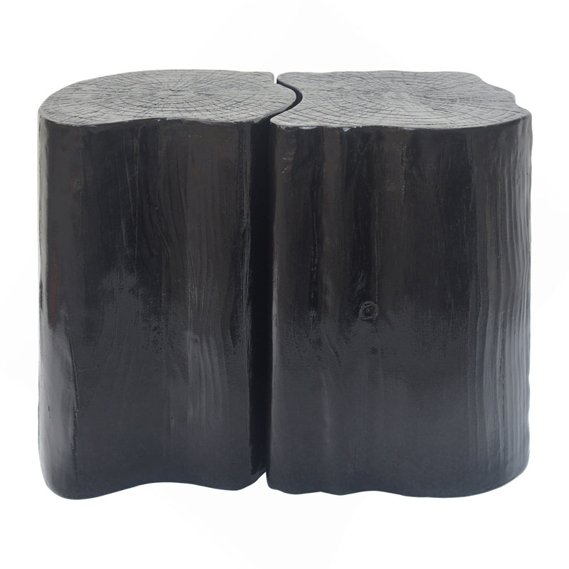 2-In-1 Irregular MGO End Table, Split Design, Small Space Friendly,Indoor Outdoor Use, Black
