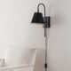 Rhoeva Single Light Iron Dimmable Plug-in Flush Mounted Sconce
