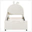 Lit de jour simple rembourré avec tête de lit en forme d'oreille de lapin, beige-1540975191
