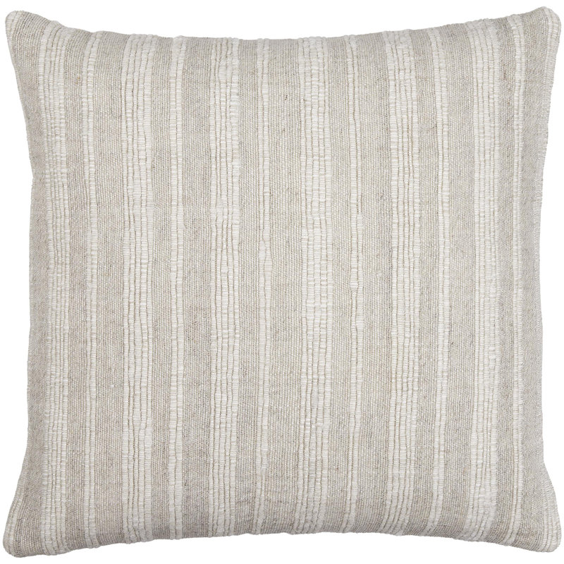 Vermont Striped Linen Throw Pillow, 18" x 18", Polyester/Polyfill