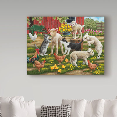 Draiven 'Lambs on the Loose' Graphic Art Print on Wrapped Canvas