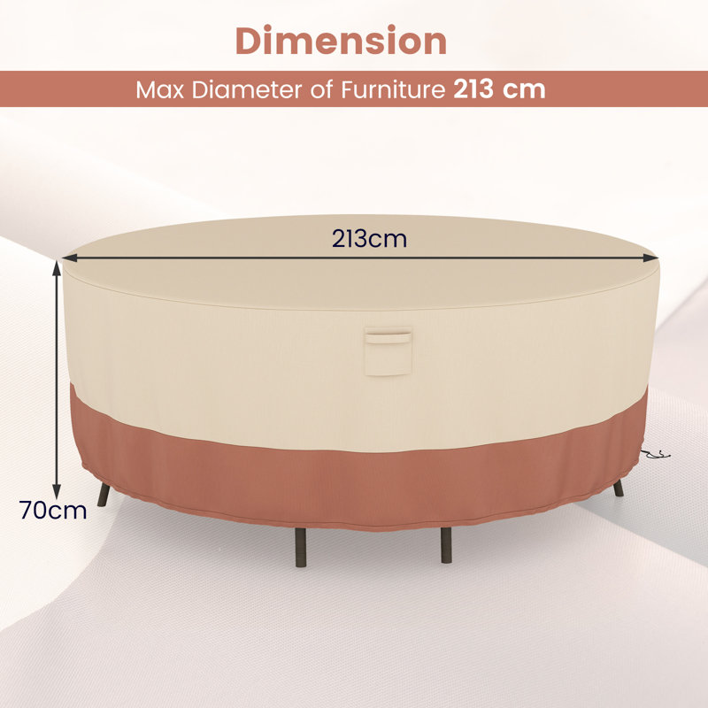Outdoor Patio Dining Set Cover, 70cm H x 213cm W x 213cm D