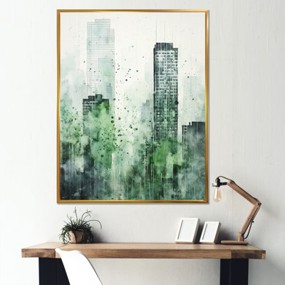 «Pine Peaks Skyscraper Horizon» sur toile