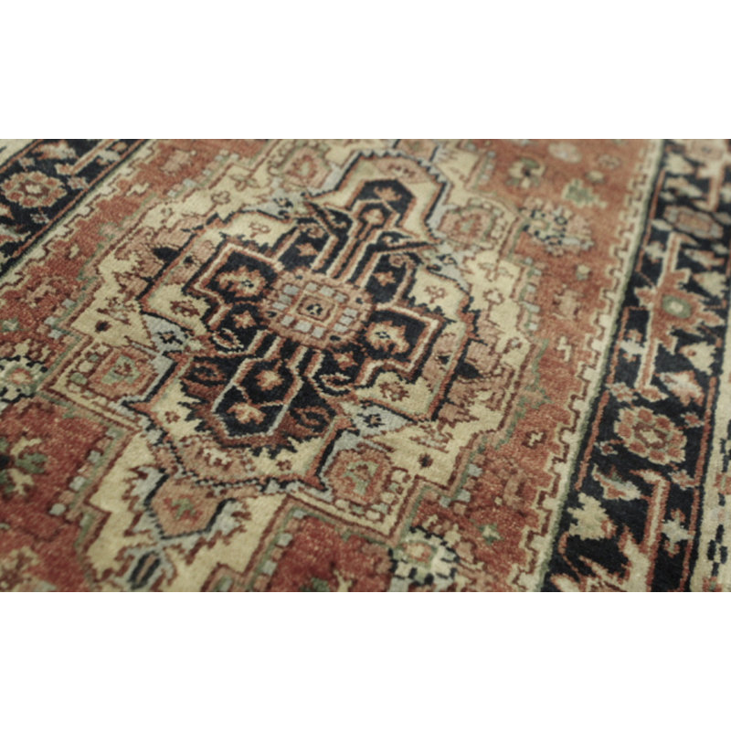 Hand-Knotted High-Quality Red and Blue Runner
