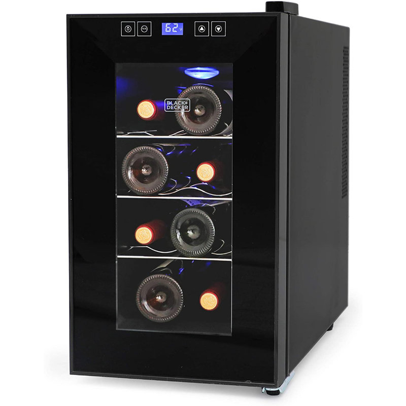Black Thermoelectric Freestanding Wine Cellar with LED Display