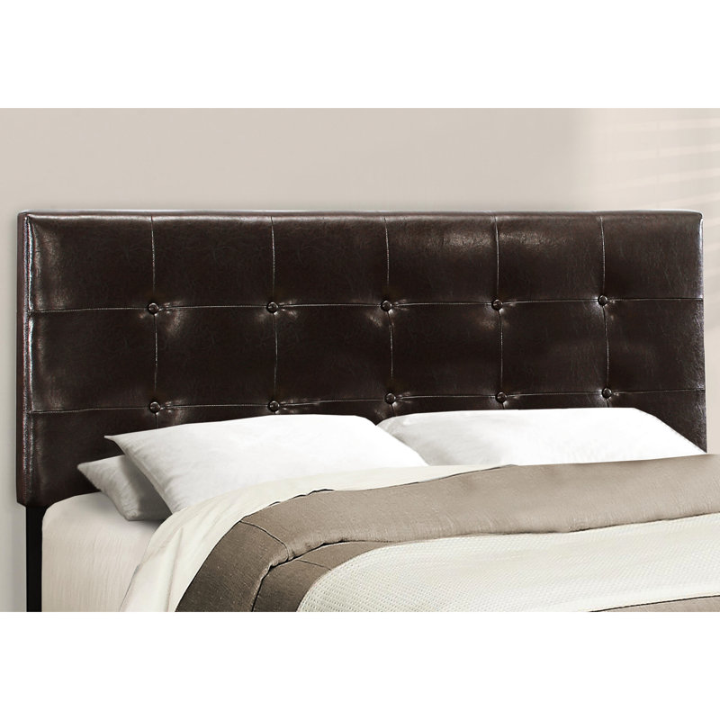 Dark Brown Queen Bed With A Construction For Peaceful Sleep Bedroom Upholstered Soft Padding In