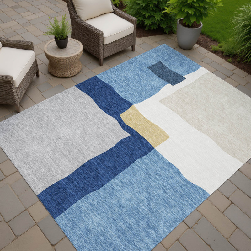Machine Washable Indoor/Outdoor Chantille ACN2400 Abstract Rug, Rectangle 5' x 7'6"