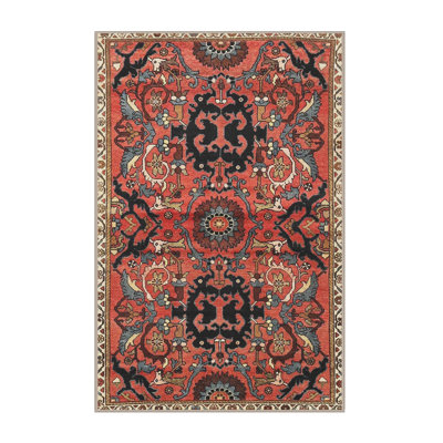 Tapis traditionnel rouge / noir Upslope
