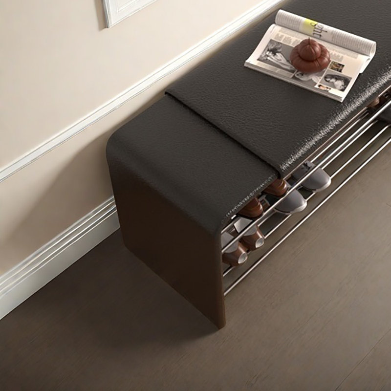 31.5 Shoe Changing Stool Shoe Storage Stool, Black