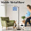 Lampe sur pied à arc avec abat-jour réglable orné de fleurs bleues et blanches, lampe sur pied à 3 températures et intensité variable avec interrupteur au pied pour la chambre à coucher