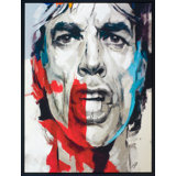 Mick Jagger by Colio - Floater Frame Painting on Canvas