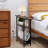 Narrow edge table with USB-C charging station, three-layer thin edge table with magazine rack