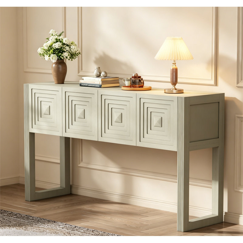 Console moderne avec tiroirs, Naturel