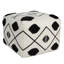 Modern Geometric Handmade Cotton Square Upholstered Ottoman Pouf