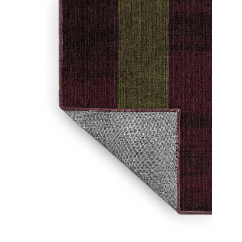 Tapis brun à carreaux lavable à la machine, Carré 8 pi