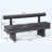 62" W Chenille Upholstered Bench with Backrest
