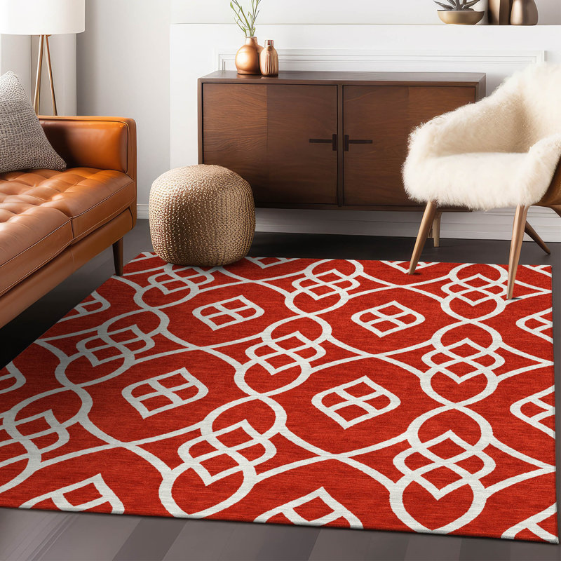 Malek Indoor/Outdoor Area Rug with Non-Slip Backing, Rectangle 5' x 7'6"