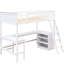 Lit mezzanine simple avec tablettes et bureau - blanc, pour un espace de vie relaxant et en blanc durable