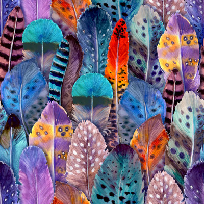 Watercolour Feathers by Bonishphotography - Wrapped Canvas Print