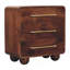 Commode arrondie en bois 3 tiroirs, brun