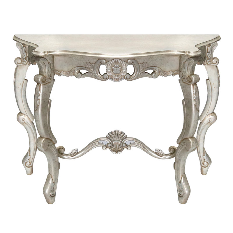 Console en bois massif 40,5 po Atakan, Blanc antique