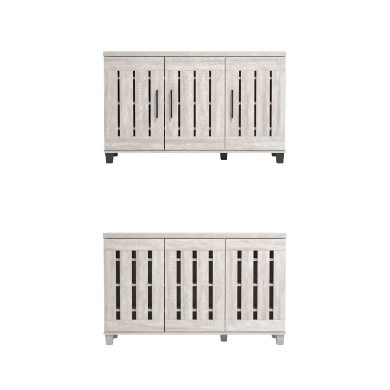 Ensemble de rangement pour chaussures Banos, Chêne gris cendré