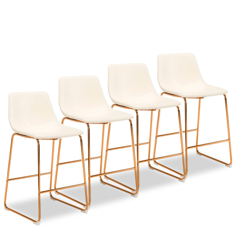 Tabouret de comptoir Aulbusson, Blanc, 4