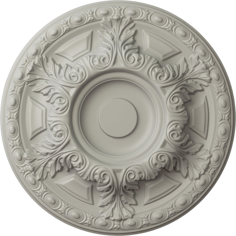 Médaillon de plafond H 2 1/2 po x l 23 3/8 po x P 2 1/2 po Granada, H 23,5 po x l 23,5 po x P 2,5 po, Pot de crème