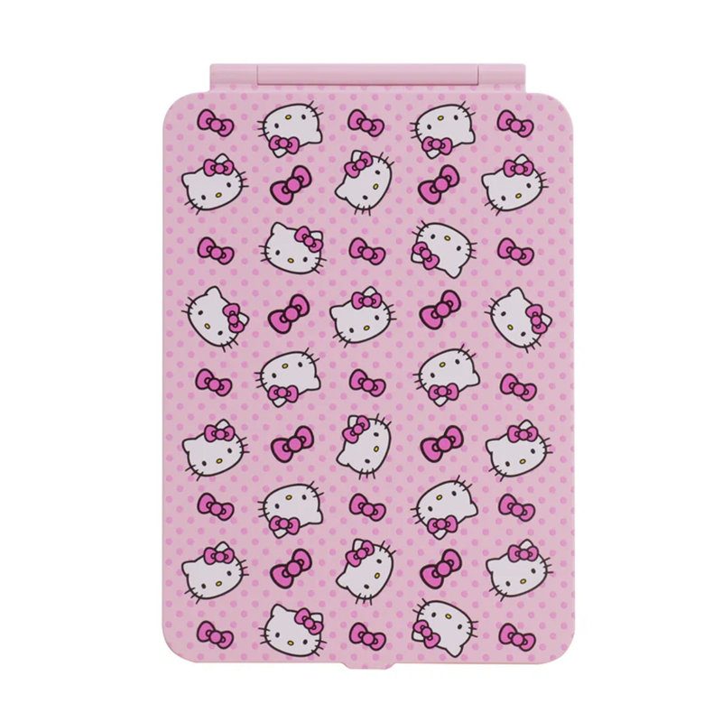 Mini miroir de maquillage Hello Kitty Pink A Dot TouchPad avec éclairage tricolore à DEL, miroir de voyage Hello Kitty Pink A Dot