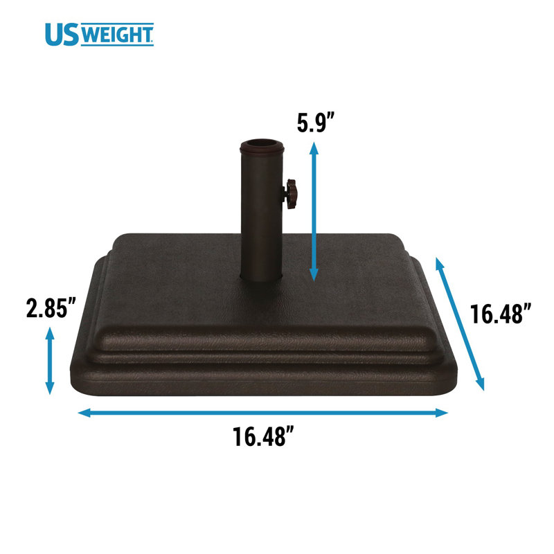 40 Pound Umbrella Base with Stem, Brown